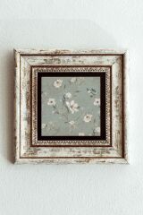 Çiçek Desenli Çerçeveli Taş Tablo , Çerçeveli Taş Duvar Dekoru-enkcrcvtbl-00183 20 cm