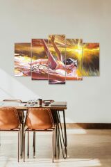Kadın Manzarası 5 Parçalı Mdf Tablo 60 x 100
