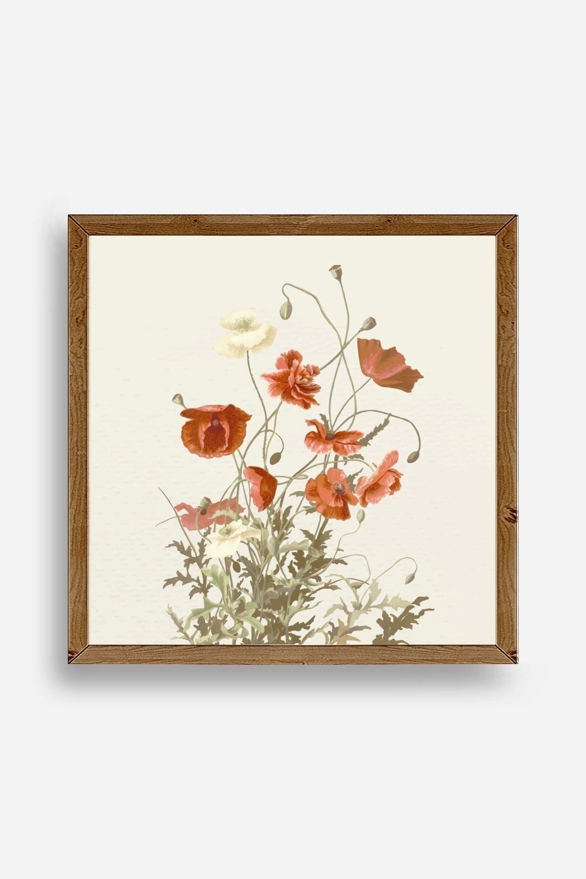 Çiçek Ahşap Çerçeveli Tablo 50 x 50