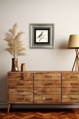 Dal ve Kuş Çerçeveli Taş Tablo 20 cm