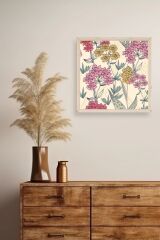 Çiçekler Ahşap Çerçeveli Tablo 42 x 42
