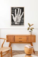 Avuç Okuma Rehberi Ahşap Çerçeveli Tablo 30 x 42