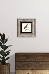 Dal ve Kuş Çerçeveli Taş Tablo 20 cm