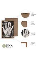 Avuç Okuma Rehberi Ahşap Çerçeveli Tablo 30 x 42