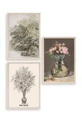 Matisse Üçlü Ahşap Çerçeveli Tablo 40 x 60