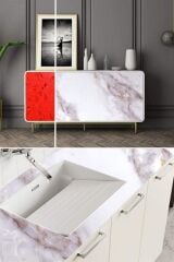 BUFFER® Mermer Desenli Masa Tezgah Mutfak Su Geçirmez Yapışkanlı Folyo Sticker Sarı 5x0,6m