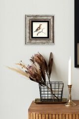 Dal ve Kuş Çerçeveli Taş Tablo 20 cm