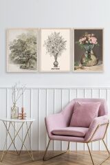 Matisse Üçlü Ahşap Çerçeveli Tablo 50 x 70