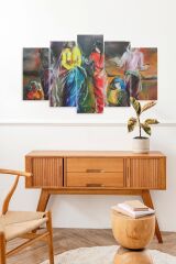 Düşündüren Tablo 5 Parçalı Mdf Tablo 60 x 100