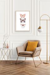 Kelebekler Ahşap Çerçeveli Tablo 17 x 23