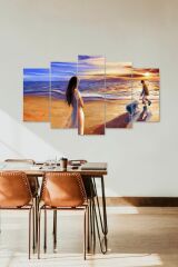 Kadın ve Hüzün 5 Parçalı Mdf Tablo 60 x 100