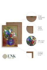 Çiçekler Ahşap Çerçeveli Tablo 23 x 30