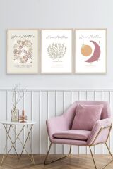 Matisse Üçlü Ahşap Çerçeveli Tablo 23 x 30