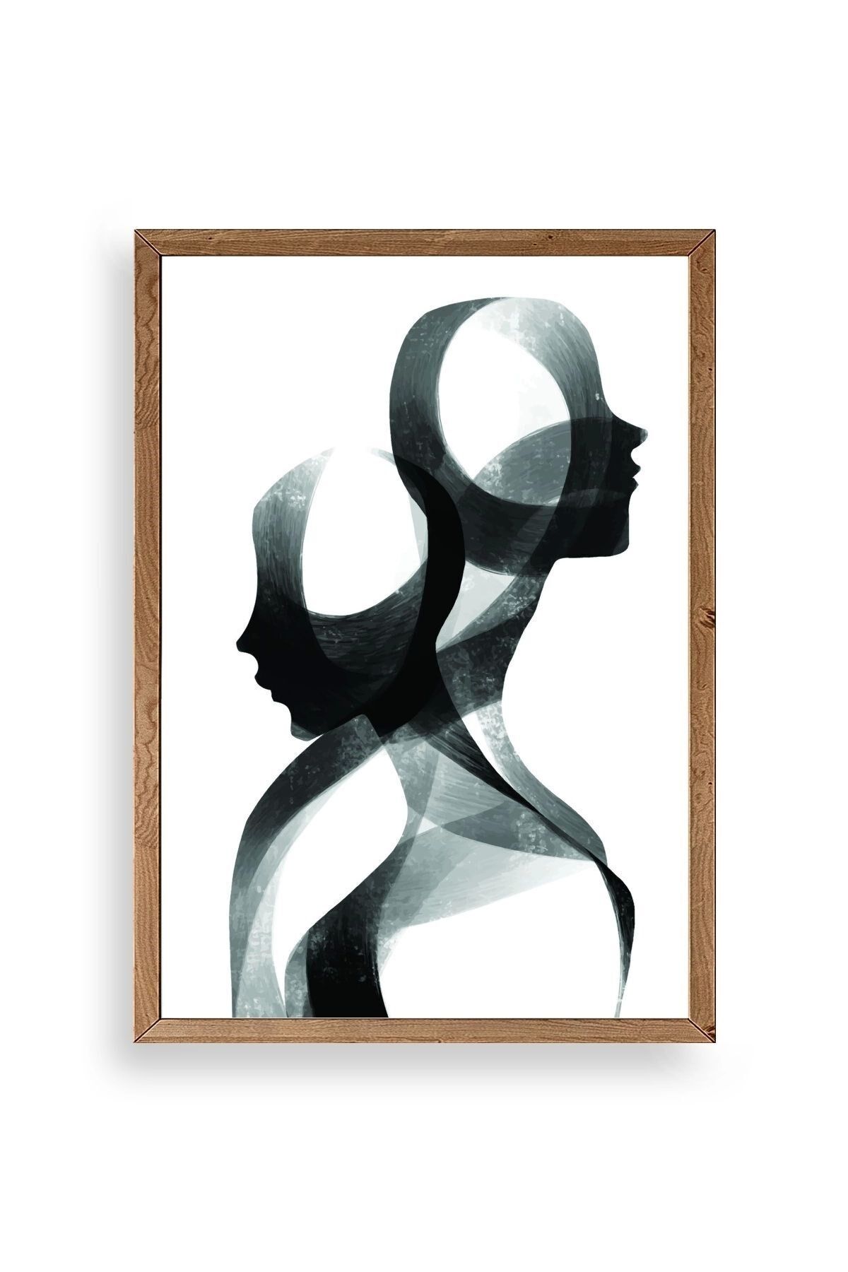 Soyut Ahşap Çerçeveli Tablo 30 x 42