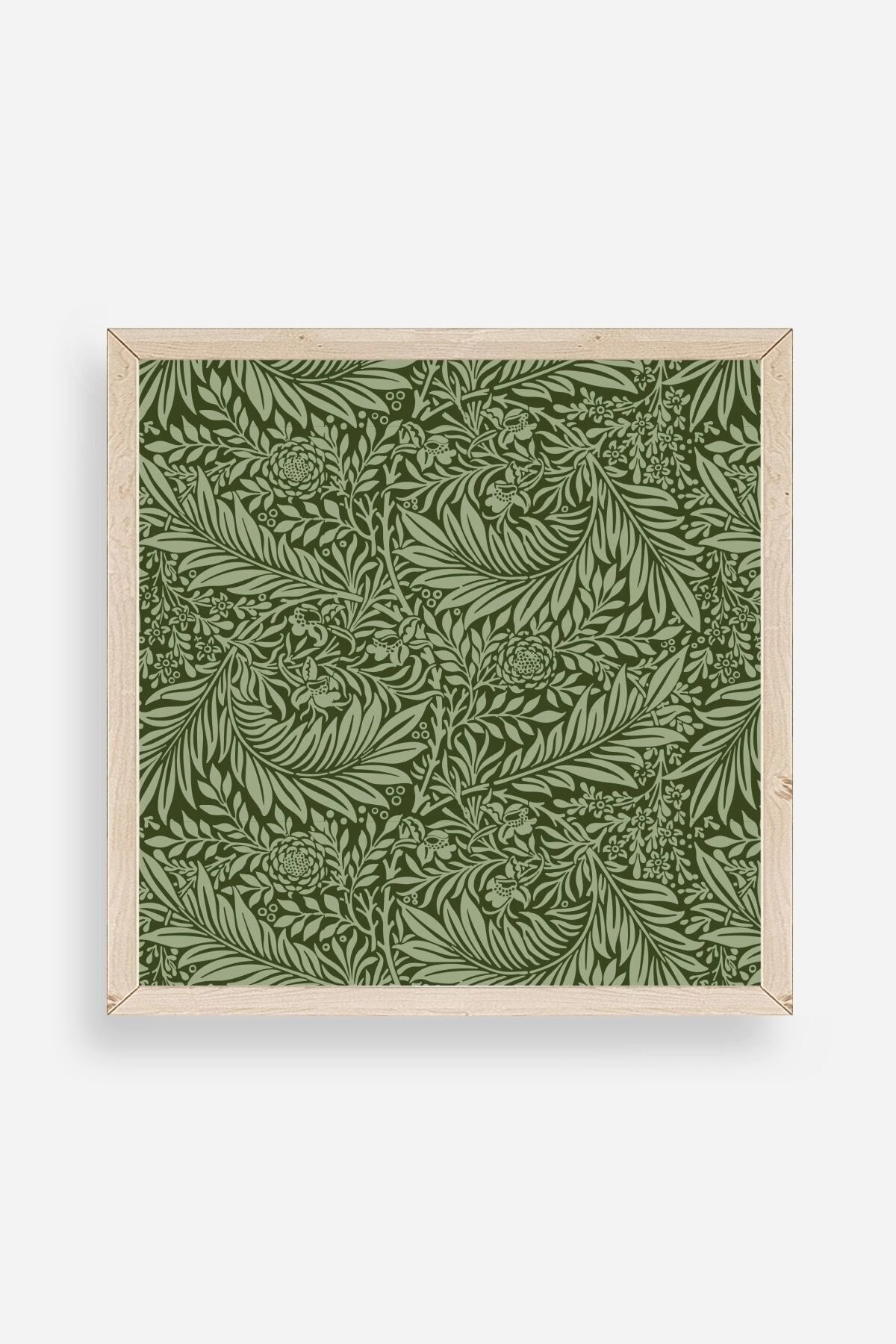 Yaprak Ahşap Çerçeveli Tablo 23 x 23