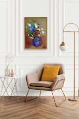 Çiçekler Ahşap Çerçeveli Tablo 50 x 70