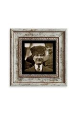 Atatürk Çerçeveli Taş Tablo 20 cm