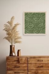 Yaprak Ahşap Çerçeveli Tablo 42 x 42