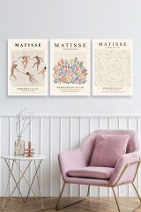 Matisse Üçlü Ahşap Çerçeveli Tablo 30 x 40