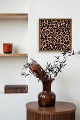Leopar Deseni Ahşap Çerçeveli Tablo 23 x 23