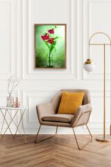 Çiçekler Ahşap Çerçeveli Tablo 30 x 42