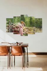 İnsan Manzarası 5 Parçalı Mdf Tablo 60 x 100