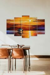 Deniz Manzarası 5 Parçalı Mdf Tablo 60 x 100