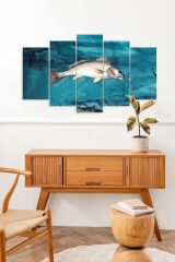 Deniz Manzarası 5 Parçalı Mdf Tablo 60 x 100