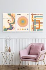 Bauhaus Üçlü Ahşap Çerçeveli Tablo 50 x 70