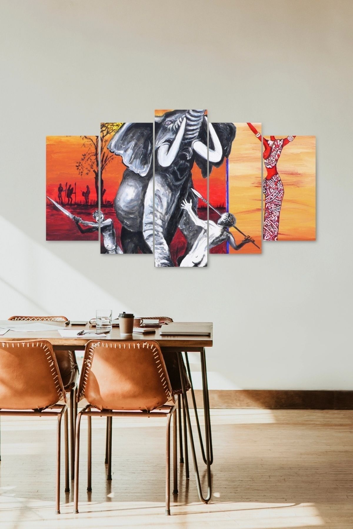 Filler ve İnsanlar 5 Parçalı Mdf Tablo 60 x 100