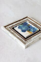 Soyut Çalışma Çerçeveli Taş Tablo , Çerçeveli Taş Duvar Dekoru-enkcrcvtbl-00165 20 cm