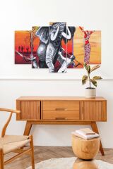 Filler ve İnsanlar 5 Parçalı Mdf Tablo 60 x 100