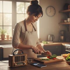 BUFFER® Küçük Mini Boy Retro Ahşap Tasarım Bluetooth Hoparlörlü Radyo – FM/AM Destekli, Şarjlı ve Taşınabilir Radyo NS-8108