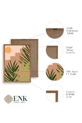 Düşündüren Çiçekli Üçlü Ahşap Çerçeveli Tablo 50 x 70