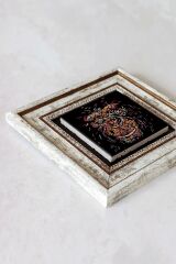 Soyut Çalışma Renkli Goril Çerçeveli Taş Tablo , Çerçeveli Taş Duvar Dekoru-enkcrcvtbl-00099 20 cm