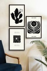 Modern Üçlü Ahşap Çerçeveli Tablo 40 x 60