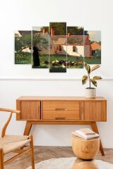 Kadın Manzarası 5 Parçalı Mdf Tablo 60 x 100