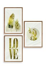 Manzara Üçlü Ahşap Çerçeveli Tablo 30 x 42