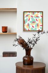 Yaprak Ahşap Çerçeveli Tablo 50 x 50