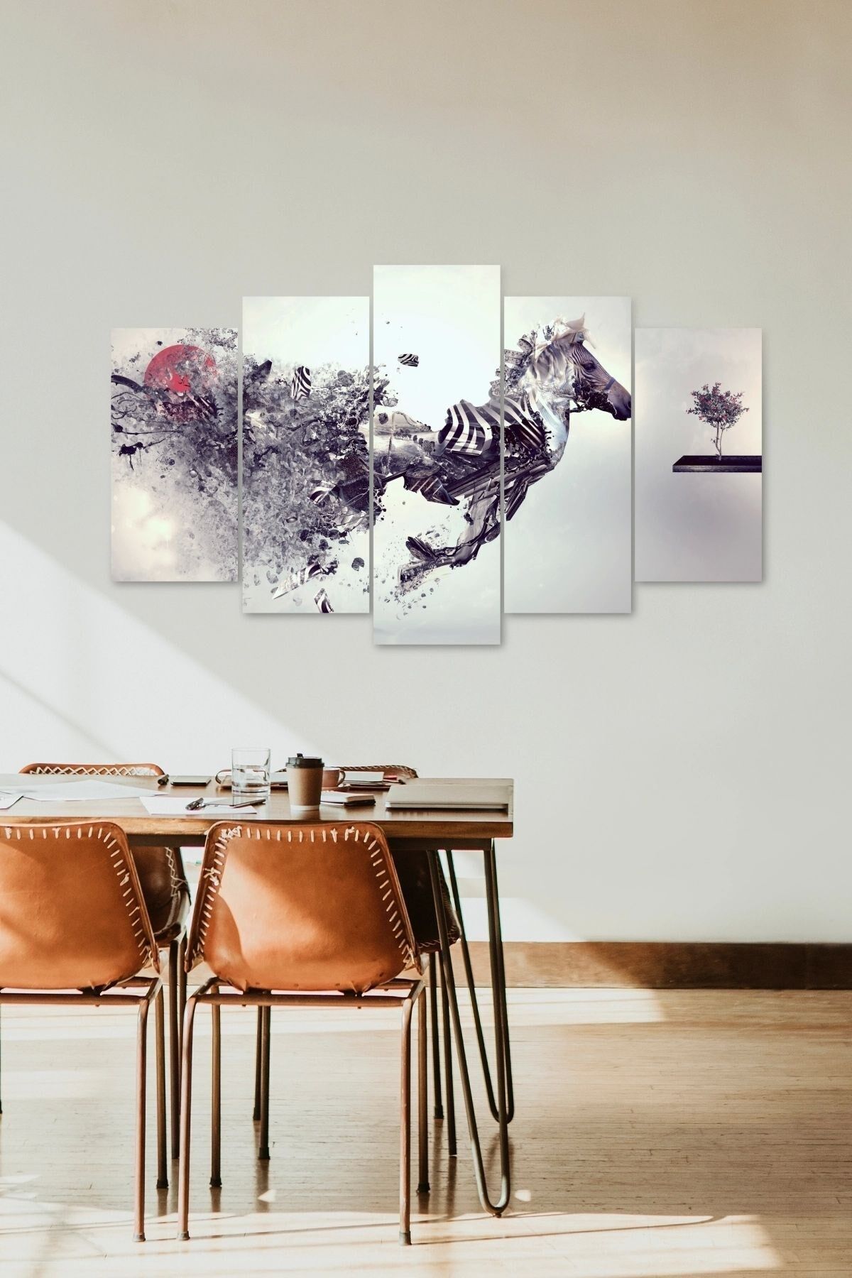 At ve Hüzün 5 Parçalı Mdf Tablo 60 x 100