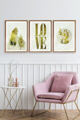 Manzara Üçlü Ahşap Çerçeveli Tablo 23 x 30