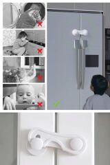 BUFFER® Bebek Çocuk Güvenliği Çekmece ve Dolap İçin Kendiliğinde Yapışkanlı Vidasız Kapak Kilidi
