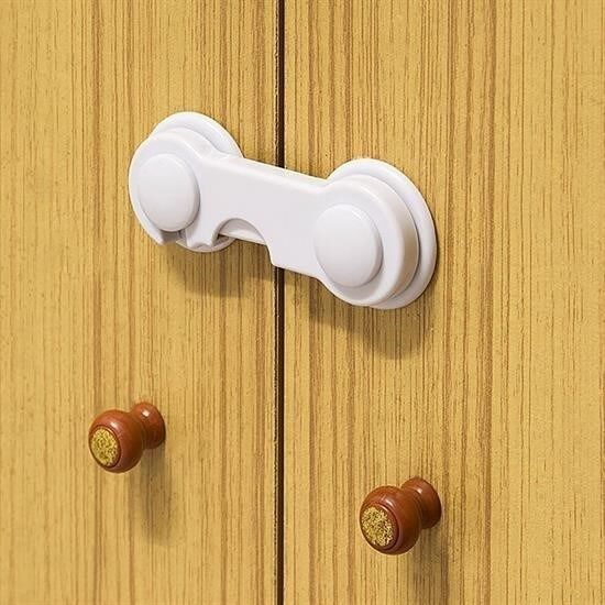BUFFER® Bebek Çocuk Güvenliği Çekmece ve Dolap İçin Kendiliğinde Yapışkanlı Vidasız Kapak Kilidi