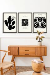 Modern Üçlü Ahşap Çerçeveli Tablo 23 x 30