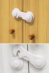 BUFFER® Bebek Çocuk Güvenliği Çekmece ve Dolap İçin Kendiliğinde Yapışkanlı Vidasız Kapak Kilidi