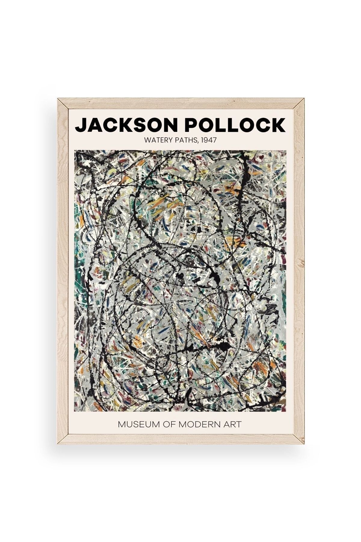 Jackson Polloc Ahşap Çerçeveli Tablo 17 x 23