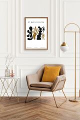 Soyut Ahşap Çerçeveli Tablo 30 x 42