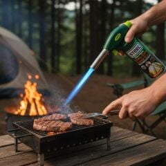 BUFFER® Outdoor Kamp, Piknik ve Tamir İşleri İçin Kamp Gazı Seti – Taşınabilir Pürmüz Alev Tabancası ve Yüksek Performanslı Gaz Kartuşu