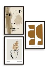 Modern Üçlü Ahşap Çerçeveli Tablo 23 x 30