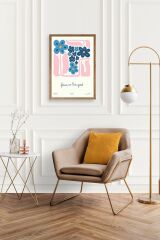 Çiçekler Ahşap Çerçeveli Tablo 50 x 70